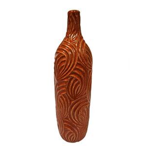 Orange and Brushed Gold Accent Bottle  see measurements